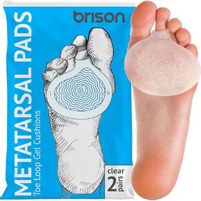 Brison Metatarsal Pads Ball of Foot Cushions for Women and Men Morton's Neuroma Plantar Fasciitis Calluses Metatarsalgia Pinched Nerves - Soft Gel 1/6" Thick - 2 Pairs(4pcs) in Kuwait