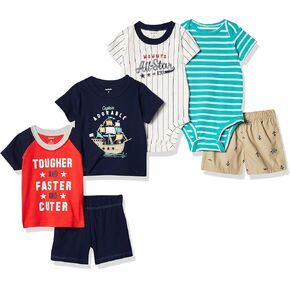 Carter's Baby Boys' 6-Piece Bodysuit Tee and Short Set in Saudi Arabia
