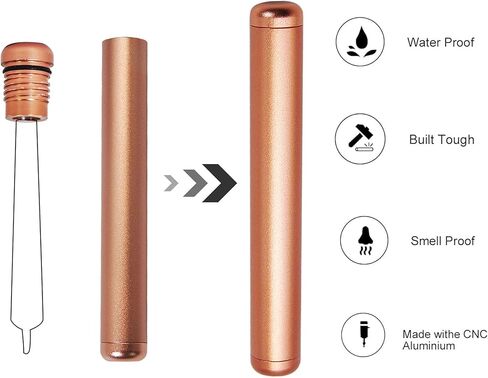 LIGHUFEIC 6 Pack Aluminum Metal Tube Conetainer,4.3 inch Metal Waterproof Storage Tube Container,Pocket-Sized Tube for Traveling in Kuwait