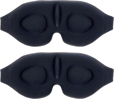 2 Pack Sleep Masks for Women Men,3D Contoured Effective Light Blocking Sleeping Eye Masks for Eyelash Extensions Night Soft Blindfold with Adjustable Strap in Kuwait