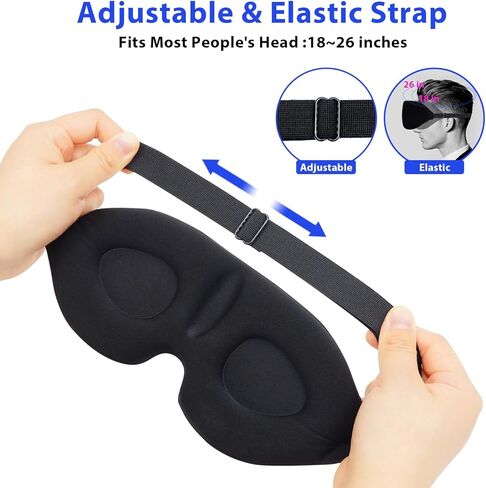 2 Pack Sleep Masks for Women Men,3D Contoured Effective Light Blocking Sleeping Eye Masks for Eyelash Extensions Night Soft Blindfold with Adjustable Strap in Kuwait