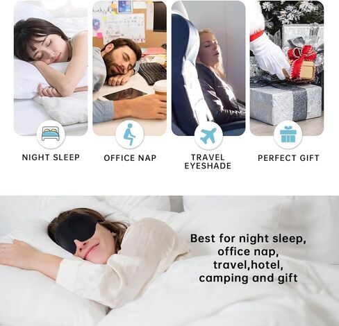 2 Pack Sleep Masks for Women Men,3D Contoured Effective Light Blocking Sleeping Eye Masks for Eyelash Extensions Night Soft Blindfold with Adjustable Strap in Kuwait