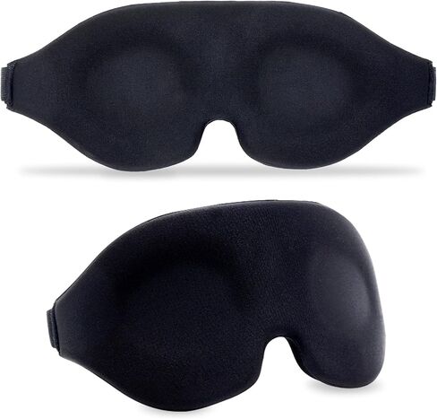 2 Pack Sleep Masks for Women Men,3D Contoured Effective Light Blocking Sleeping Eye Masks for Eyelash Extensions Night Soft Blindfold with Adjustable Strap in Kuwait