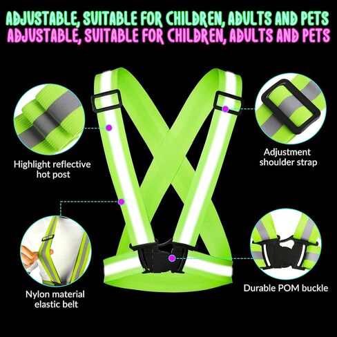 30 Pcs Reflective Running Vest High Visible Reflective Vest Bulk Multi Color Adjustable Safety Vests for Men Women Night Running Walking Jogging Cycling Outdoor Activity in Saudi Arabia