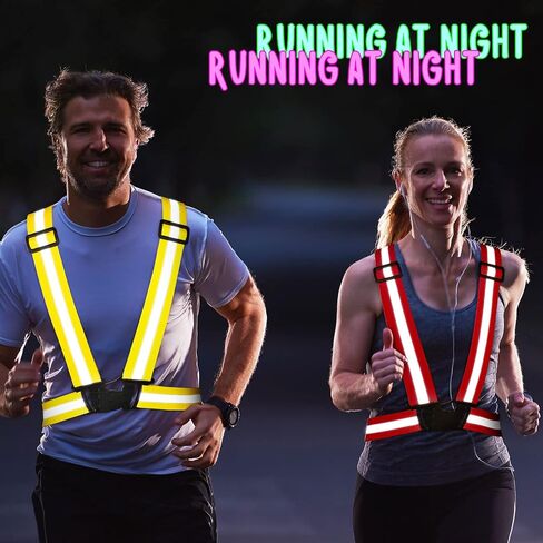 30 Pcs Reflective Running Vest High Visible Reflective Vest Bulk Multi Color Adjustable Safety Vests for Men Women Night Running Walking Jogging Cycling Outdoor Activity in Saudi Arabia