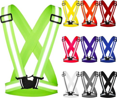 30 Pcs Reflective Running Vest High Visible Reflective Vest Bulk Multi Color Adjustable Safety Vests for Men Women Night Running Walking Jogging Cycling Outdoor Activity in Saudi Arabia
