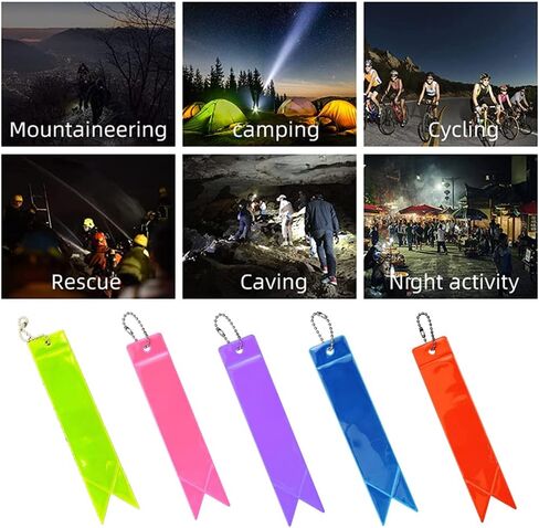 Duoduole 20 PCS Safety Reflector Pendants Reflective Keychain Reflector Pendant Reflector Keyring Safety Reflector with Chains for School Bag, Backpacks, Walking, Running, Cycling, Colorful, in Kuwait