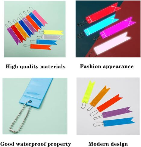 Duoduole 20 PCS Safety Reflector Pendants Reflective Keychain Reflector Pendant Reflector Keyring Safety Reflector with Chains for School Bag, Backpacks, Walking, Running, Cycling, Colorful, in Kuwait
