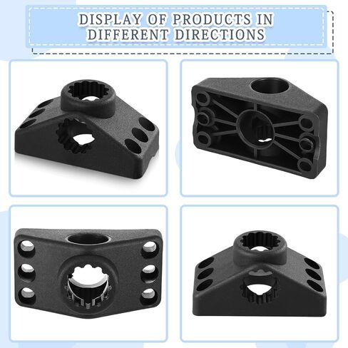 2 Pcs Bracket Side Deck Mounting Fishing Rod Bracket Flag Pole Bracket Kayak Fishing Rod Pole Holder Support Fishing Tool with Hardwares for Boat Wall House, Black in Saudi Arabia