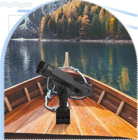 2 Pcs Bracket Side Deck Mounting Fishing Rod Bracket Flag Pole Bracket Kayak Fishing Rod Pole Holder Support Fishing Tool with Hardwares for Boat Wall House, Black in Saudi Arabia
