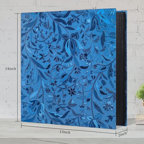 ألبوم صور RECUTMS مقاس 4 × 6 600 صورة من جلد البولي يوريثان، كتب صور زفاف كبيرة، صفحات سوداء، ألبوم عائلي أفقي وعمودي، كتاب ذاكرة هدية (ورقة S زرقاء) in Kuwait