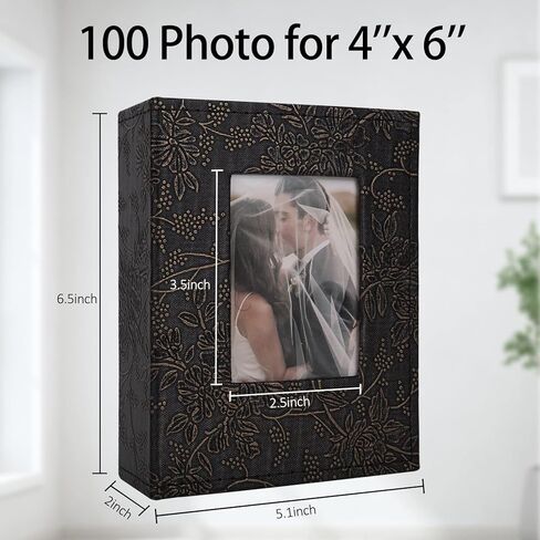 RECUTMS Photo Album 4x6 600 Photos Black Pages Large Capacity Leather Cover Memo Album Wedding Family Photo Albums Holds 600 Horizontal and Vertical Photos in Kuwait