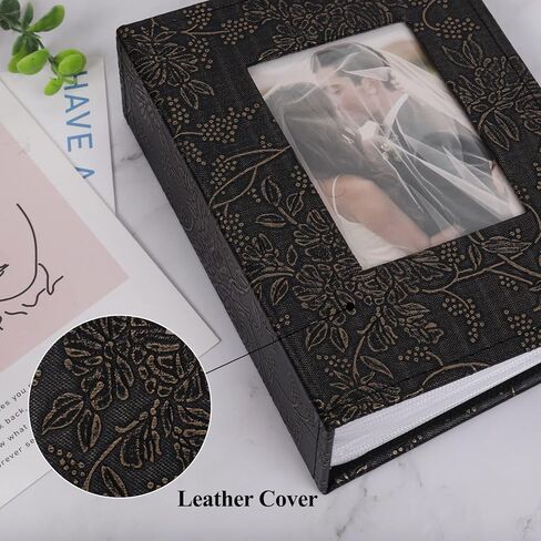 RECUTMS Photo Album 4x6 600 Photos Black Pages Large Capacity Leather Cover Memo Album Wedding Family Photo Albums Holds 600 Horizontal and Vertical Photos in Kuwait
