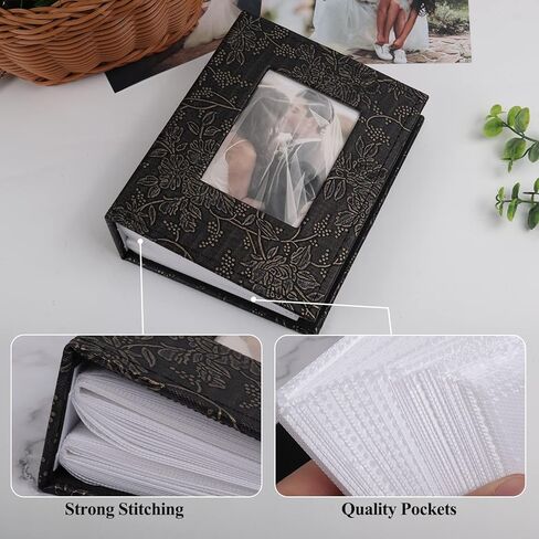 RECUTMS Photo Album 4x6 600 Photos Black Pages Large Capacity Leather Cover Memo Album Wedding Family Photo Albums Holds 600 Horizontal and Vertical Photos in Kuwait