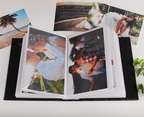 RECUTMS Photo Album 4x6 600 Photos Black Pages Large Capacity Leather Cover Memo Album Wedding Family Photo Albums Holds 600 Horizontal and Vertical Photos in Kuwait