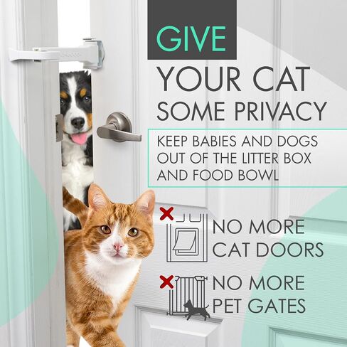 DOORWING Portable Door Lock & Pinch Guard. No Adhesives, Screws or Door Damage. Adjustable Door Latch for Baby Proofing. Dog Gate & Cat Door Alternative. Let Cats In, Keep Kids/Dogs Out of Litter Box. in Saudi Arabia