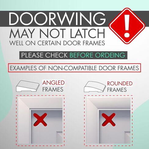 DOORWING Portable Door Lock & Pinch Guard. No Adhesives, Screws or Door Damage. Adjustable Door Latch for Baby Proofing. Dog Gate & Cat Door Alternative. Let Cats In, Keep Kids/Dogs Out of Litter Box. in Saudi Arabia