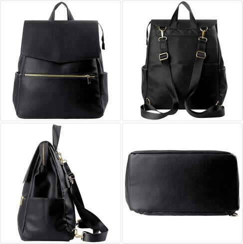 حقيبة ظهر للحفاضات من الجلد من KZNI، حقيبة ظهر للحفاضات للأطفال للأم للجنسين حقيبة حفاضات للأمهات مع شماعة لعربة الأطفال in Kuwait