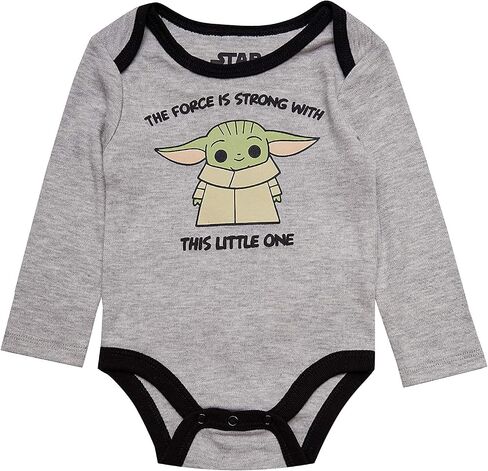 STAR WARS Disney Boys Baby Yoda Onesies Bodysuit Jogging Pants and Matching Cap 3 Piece Set, Grey/Black/Green, 12 Months in Saudi Arabia