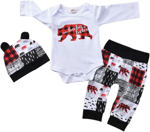 Unutiylo Baby Boys Clothes 0-18 Months Newborn Outfits Preemie Romper with Pants Hats in Saudi Arabia