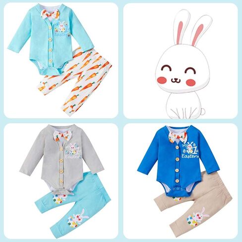 XIFAMNIY Baby Boys My 1st first Valentine/St.Patrick/Easter Day Outfit Gentleman Suit 3Pcs Pants and Top Sets Newborn in Saudi Arabia