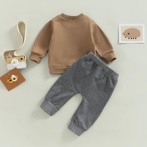 Kaipiclos بيبي بوي ملابس البقرة طباعة طويلة الأكمام Crewneck البلوز أعلى طويل بنطال رياضي خريف شتاء قبعات رعاة البقر الغربية الزي in Kuwait