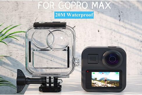 YYOYY Waterproof Case for GoPro MAX Panoramic Action Camera, 20M Depth Adjustable Touch Waterproof Protective Cover Diving Accessory in Kuwait