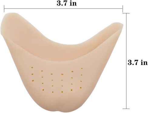 ONEWANGDAFA 2 Pairs Toe Cap Tip Protector Ballet Pointe Pads Silicone Gel Toe Protectors with Breathable Hole for Shoes Covers Toe Caps Metatarsal Pads Cushion White/Yellow, White/Yellow, 3 in Kuwait