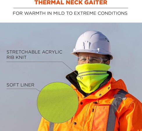 Ergodyne N-Ferno 6961 Reflective Neck Warmer, Fleece Neck Gaiter, Winter Face Covering, Black in Saudi Arabia