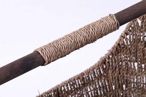 سلة أعشاب بحرية من Vintiquewise بمقبض خشبي مقاس 33.02 سم × 40.64 سم ارتفاعًا in Kuwait