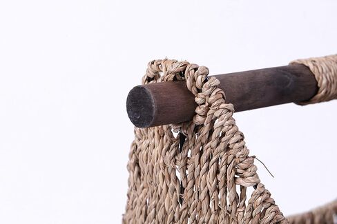 سلة أعشاب بحرية من Vintiquewise بمقبض خشبي مقاس 33.02 سم × 40.64 سم ارتفاعًا in Kuwait