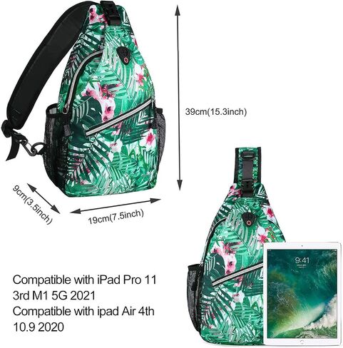 MOSISO Sling Backpack,Travel Hiking Daypack Pattern Rope Crossbody Shoulder Bag, Palm Leaf Flower in Saudi Arabia
