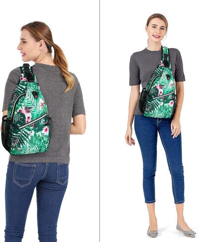 MOSISO Sling Backpack,Travel Hiking Daypack Pattern Rope Crossbody Shoulder Bag, Palm Leaf Flower in Saudi Arabia