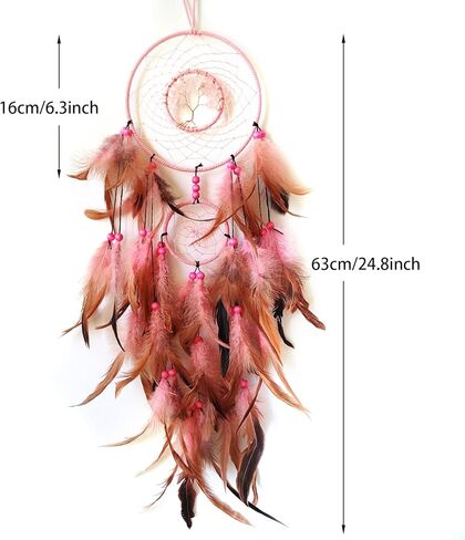 سويوزو شجرة الحياة حلم الماسك الوردي ريشة حلم الماسك ل ديكور غرفة نوم حلم الماسك للهدايا ديكور معلق على الحائط in Kuwait