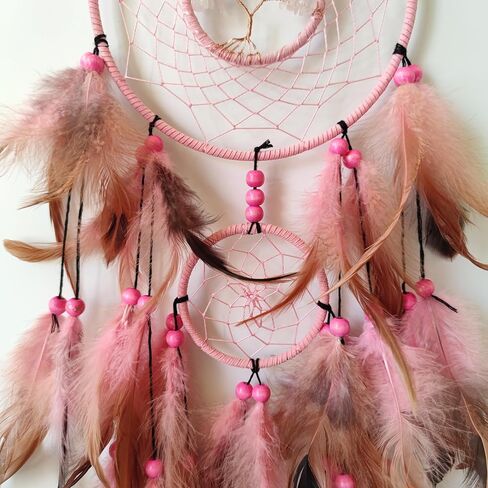 سويوزو شجرة الحياة حلم الماسك الوردي ريشة حلم الماسك ل ديكور غرفة نوم حلم الماسك للهدايا ديكور معلق على الحائط in Kuwait