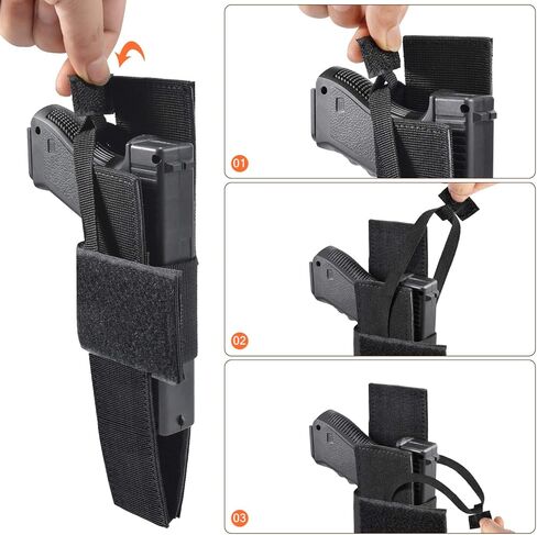 حقيبة LarKoo التكتيكية ذات الساق المتدلية مع حافظة مسدس - لوحة الساق وحقيبة خصر الفخذ وحقيبة الخصر متعددة الأغراض لحمل مسدس مخفي وحقيبة ذخيرة لمسدس الرماية الرياضية in Kuwait