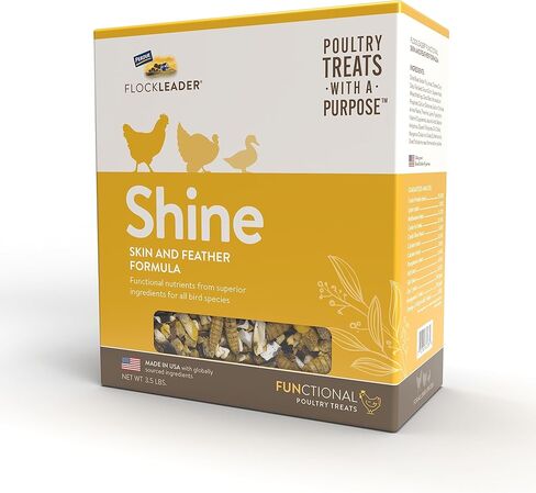 FLOCKLEADER Shine، علاجات الدواجن الوظيفية لدعم الجلد والريش، 3.5 رطل in Kuwait