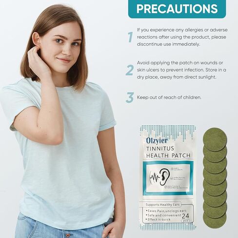 تخفيف طنين الأذن لطنين الأذن - 24 قطعة من رقع تخفيف طنين الأذن العشبية الطبيعية لتخفيف الانزعاج بشكل فعال وتحسين سمع الأذن in Kuwait