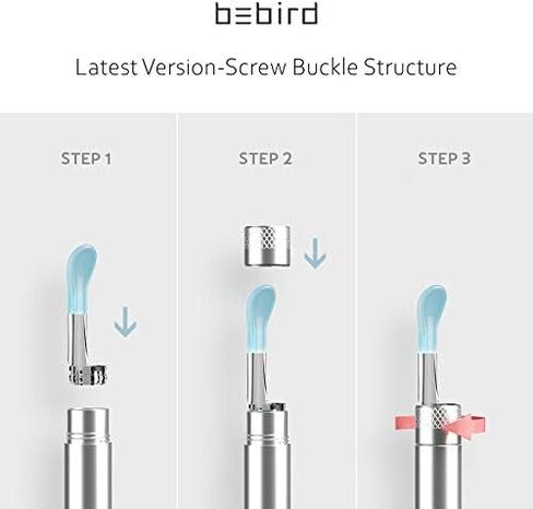 Bebird استبدال طرف الأذن، 8 قطع ملعقة أذن سيليكون مقاومة للماء لتنظيف الأذن مع الكاميرا، نصائح BEBIRD الأصلية لتنظيف الأذن متوافقة مع M9 Pro/X11 Pro/C3 Pro/K10/X17 Pro/T5/A2/B2 Pro in Kuwait