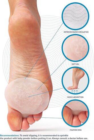 Brison Metatarsal Pads Ball of Foot Cushions for Women and Men Morton's Neuroma Plantar Fasciitis Calluses Metatarsalgia Pinched Nerves - Soft Gel 1/6" Thick - 2 Pairs(4pcs) in Kuwait