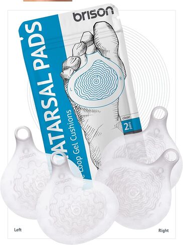 Brison Metatarsal Pads Ball of Foot Cushions for Women and Men Morton's Neuroma Plantar Fasciitis Calluses Metatarsalgia Pinched Nerves - Soft Gel 1/6" Thick - 2 Pairs(4pcs) in Kuwait