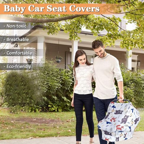 Car Seat Covers for Babies, Nursing Cover for Breastfeeding, Baby Carseat Canopy, Carseat Cover for Boys and Girls, Infant Car Seat Cover, Multiuse Baby Shopping Cart/High Chair/Stroller Covers in Kuwait