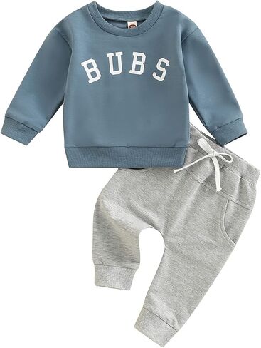 BemeyourBBs Toddler Baby Boy Clothes Graphic Sweatshirt Pants Set Outfit | Toddler Baby Boy Outfit Suitable for Fall Winter Spring. Baby Crewneck Sweatshirt and Jogger Pants Set, Age Range: 0-4 Years in Saudi Arabia