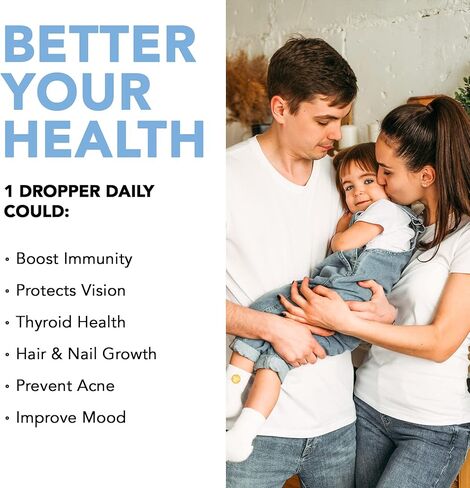 قطرات الزنك السائلة الأيونية للمعدة الحساسة (4 أونصة) تعزز الدعم المناعي وتزيد من الصحة (كمية تكفي 120 يومًا) مكمل فيتامين الزنك للبالغين - الالتهاب، والإجهاد، وحب الشباب، ووظيفة التمثيل الغذائي in Kuwait