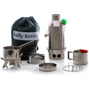 Kelly Kettle Trekker Kettle & Kit – 20oz Small Stainless Steel Camp Kettle, Lightweight Camping Kettle with Whistle, Kelly Kettle Stove for Fishing, Hunting, Hiking, Survival Gear in Kuwait
