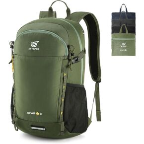 حقيبة ظهر SKYSPER للمشي لمسافات طويلة سعة 30 لتر خفيفة الوزن وقابلة للتعبئة أثناء السفر حقيبة نهارية مقاومة للماء للمشي لمسافات طويلة للنساء والرجال (ArmyGreen) in Kuwait