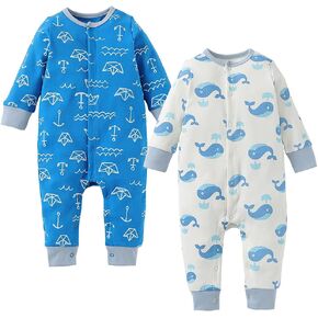 Zanie Kids Baby Boy Romper ملابس قطنية بأكمام طويلة لحديثي الولادة لربيع الخريف والشتاء