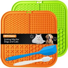WT-CLASSY Lick Mat for Dogs and Cats, Pack of 2 Dog Lick pad with Suction Cups, Dog Lick Mat for Easy Grooming, Slow Feeding, Boredom and Anxiety Relief etc. in Saudi Arabia