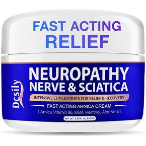 Neuropathy Nerve Relief Cream, Arnica Cream Neuropathy Cream For Nerve & Sciatica, Arnica Gel for Nerves, Hands, Feet, Legs, Back, Neck - Neuropathy Cream With Arnica, Vitamin B6, MSM, Menthol, Aloe in Kuwait