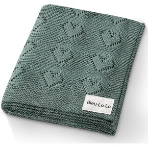 بطانية أطفال من Bleu La La La La 100% من القطن الفاخر على شكل قلب للفتيات والفتيان - بطانية ناعمة دافئة ومريحة لاستقبال عربة الأطفال لحديثي الولادة والرضع والأطفال الصغار (دقيق الشوفان، 0-2 سنة) in Kuwait